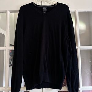 Jos. A. Bank V-Neck Black Sweater Classic Knit